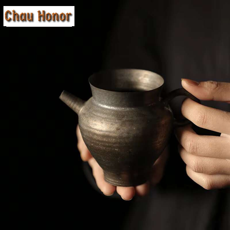 Japanese Pottery - 200ml Chinese Iron Rust Glazed Tea